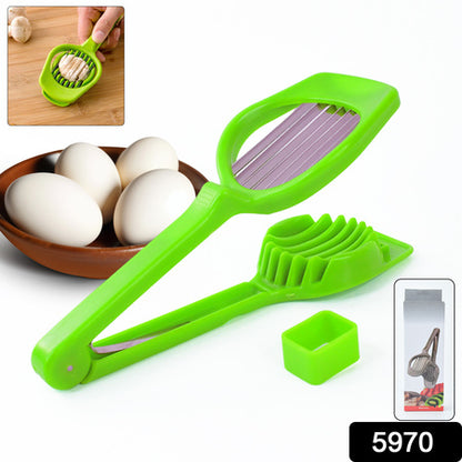 5970 Multipurpose Slicer With Seven Blades Egg Slicers Stainless Slicer Strawberry Tomato Kiwi Fruit Cutter Divider Separator - Zidbik