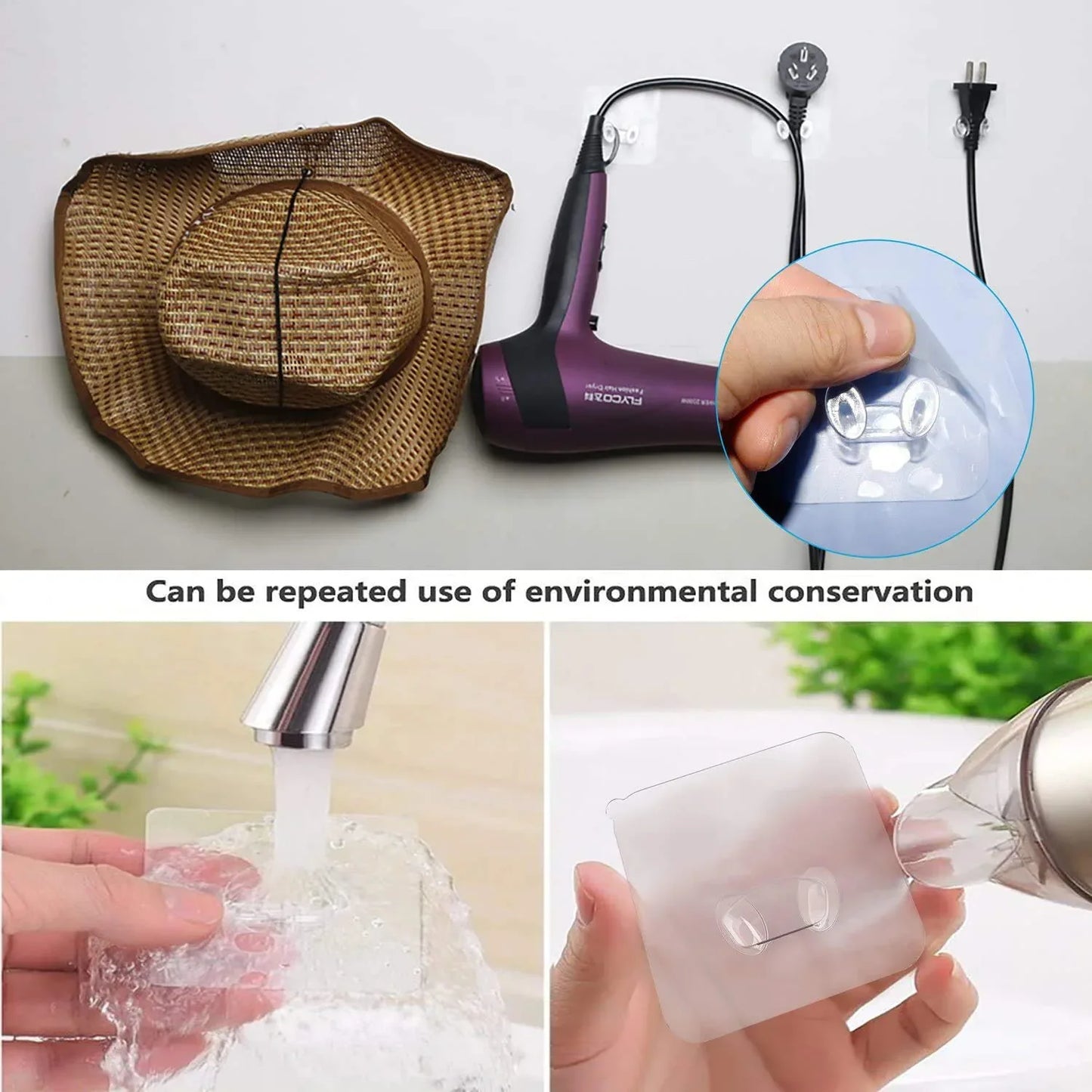4861 Transparent Multi-function Wall Storage Hooks - Zidbik