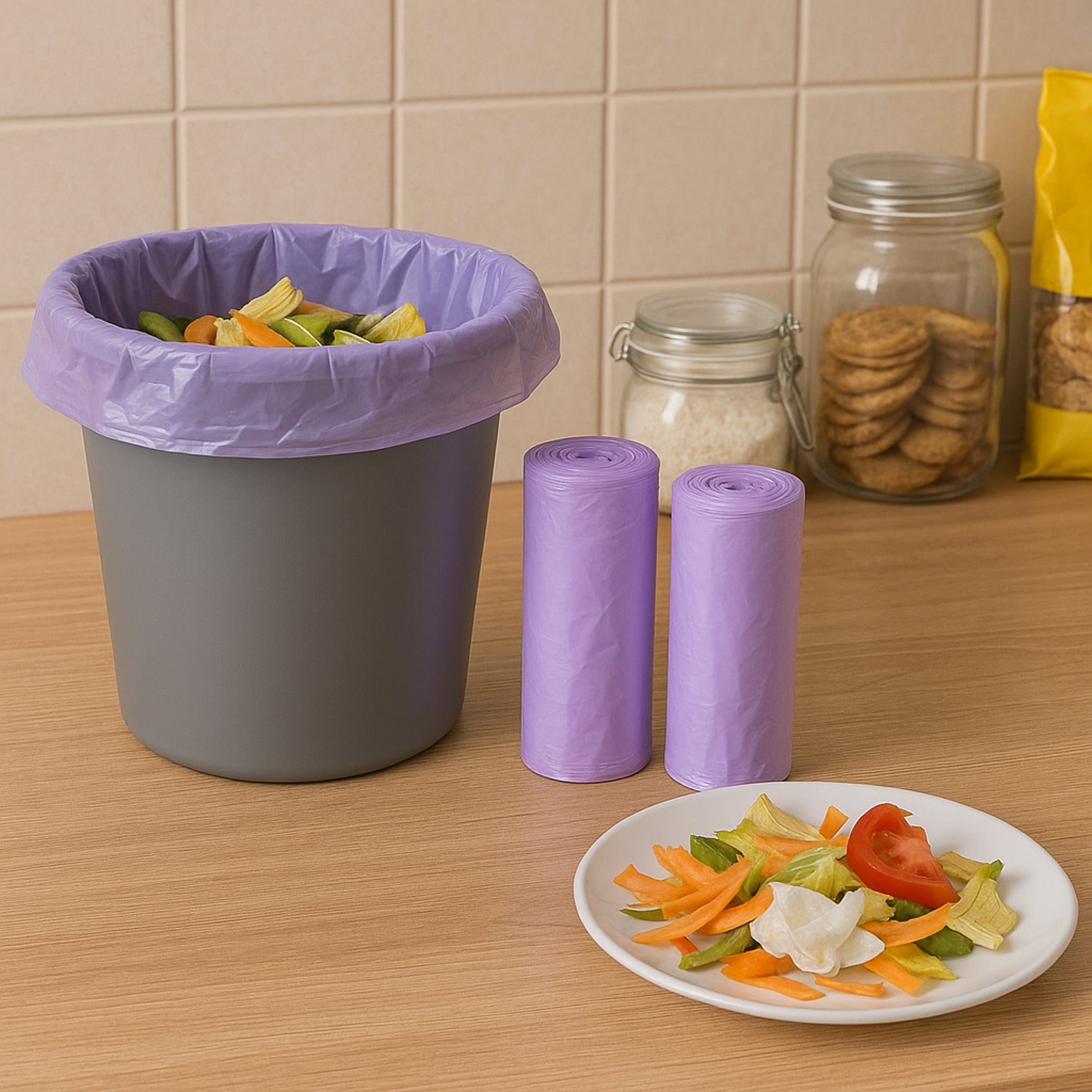 High-quality Garbage Bags 50x60 Cm (Mix Color  2 Pc) - Zidbik