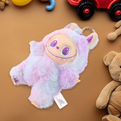 Light Purple Plush Toy Cartoon Keychain With Hook Colorful Light Purple (1 Pc) - Zidbik