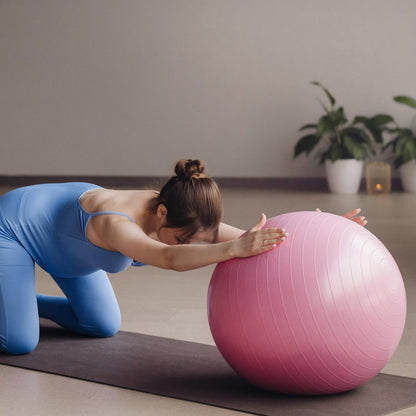 9091 Anti Burst 65 Cm Exercise Ball With Inflation Pump Non-slip Gym Ball For Yoga Pilates Core Training Exercises At Home And Gym- Suitable For Men And Women - Zidbik