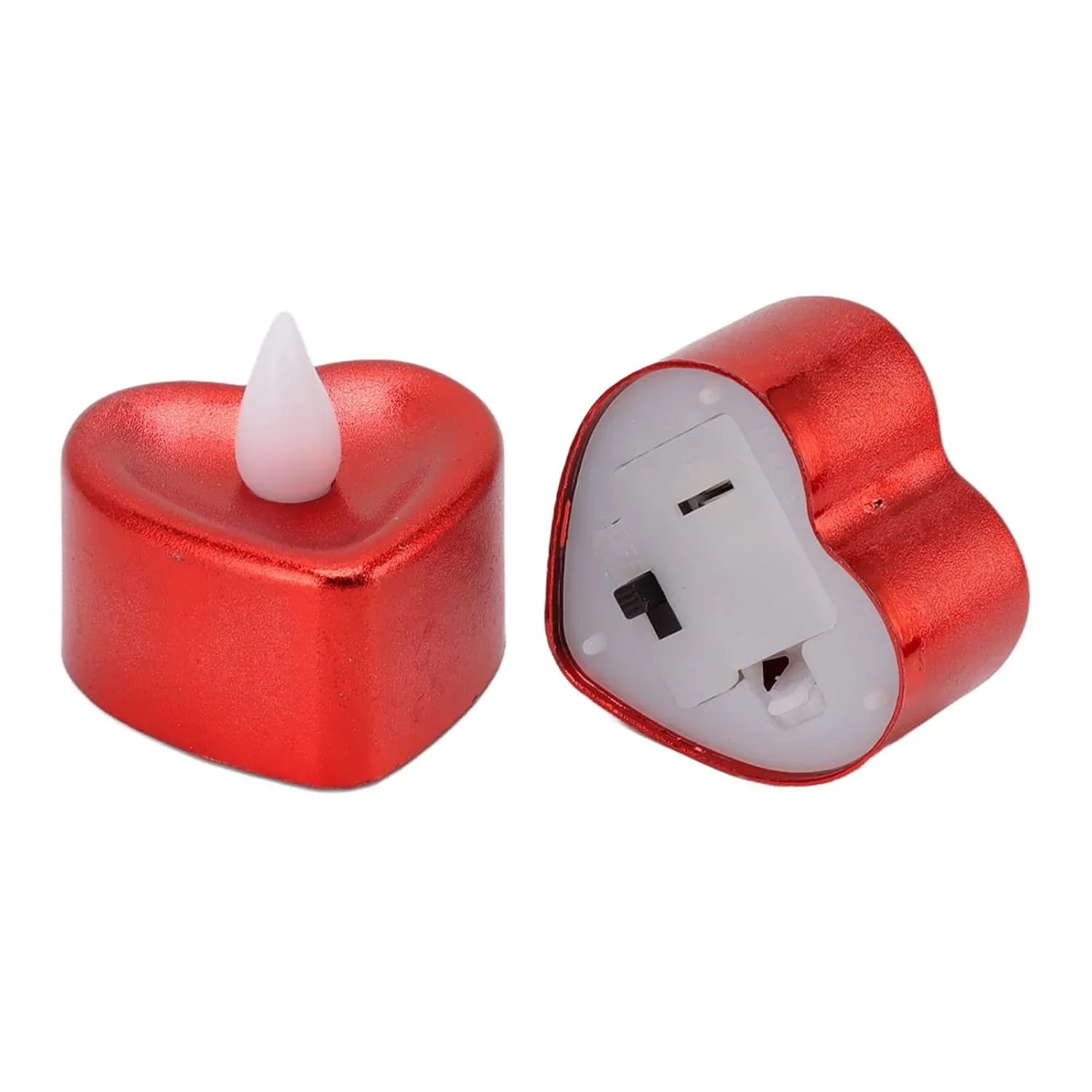 Heart Shaped Led Tea Light Candles (Mix Color 12 Pc) - Zidbik