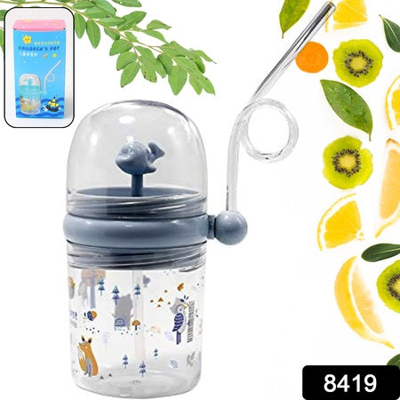 8419 Baby Drinking Cup With Straw And Lid Water Whale Spray Fountain Sippy Cup Bottles Childrens Pot Toddler Tumbler Mug Spill Proofbirthday Party Gift Drinking Cup (1 Pc) - Zidbik