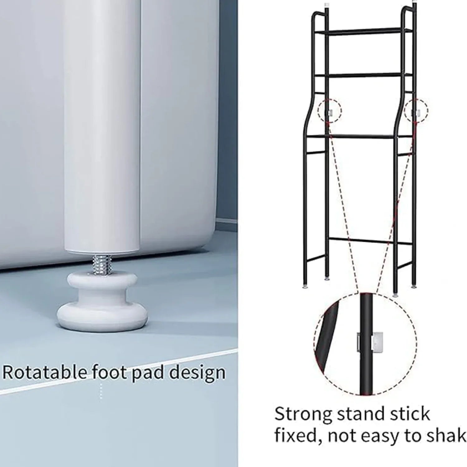 8803 Multi-layer The Toilet Storage Rack Metal Bathroom Shelf Space Saving Organizer For Laundry Room Wash Basin Floor Stand - Zidbik