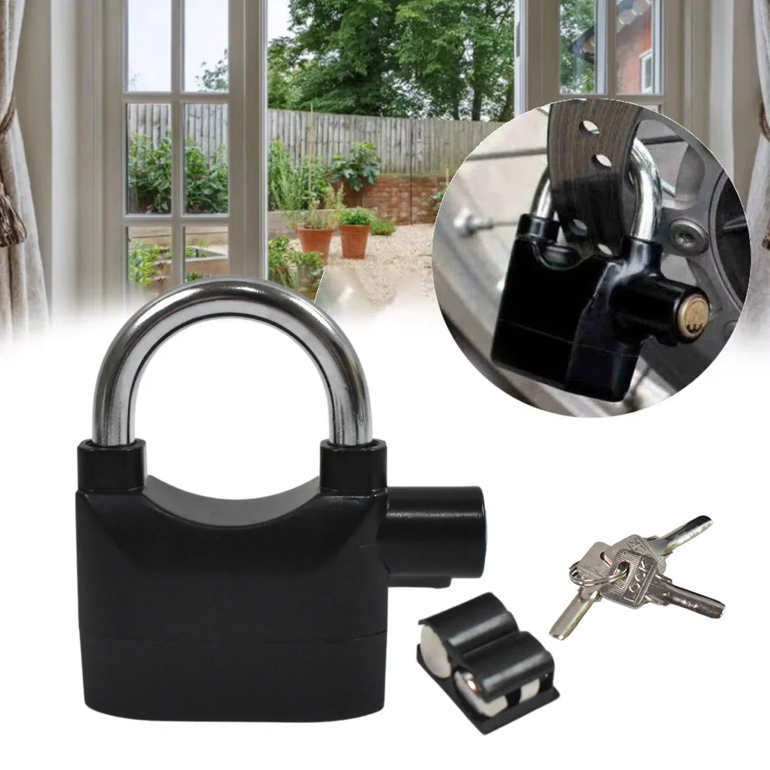 Plastic Body Waterproof Siren Alarm Smart Alarm Lock 3 Keys (1 Set) - Zidbik