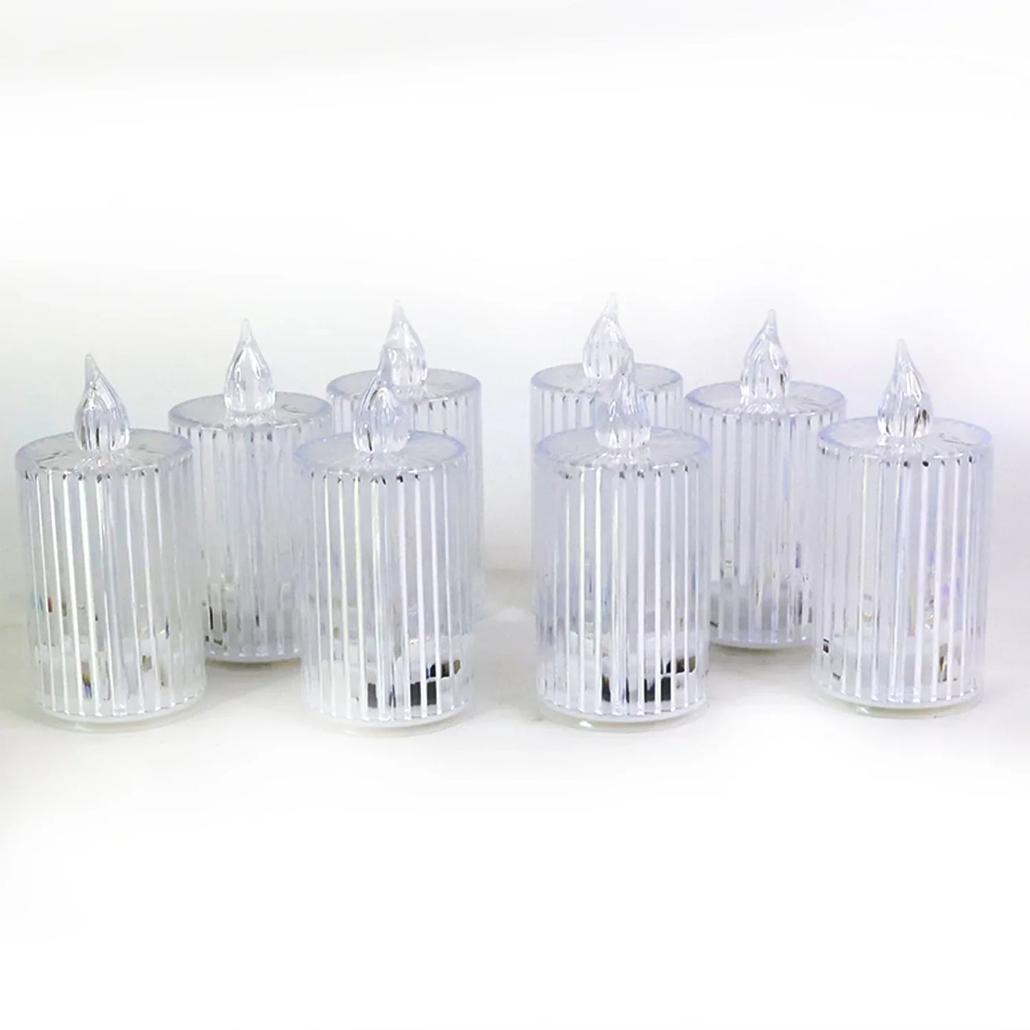Premium Crystal Effect Led Flameless Candle Lights (8 Pc) - Zidbik