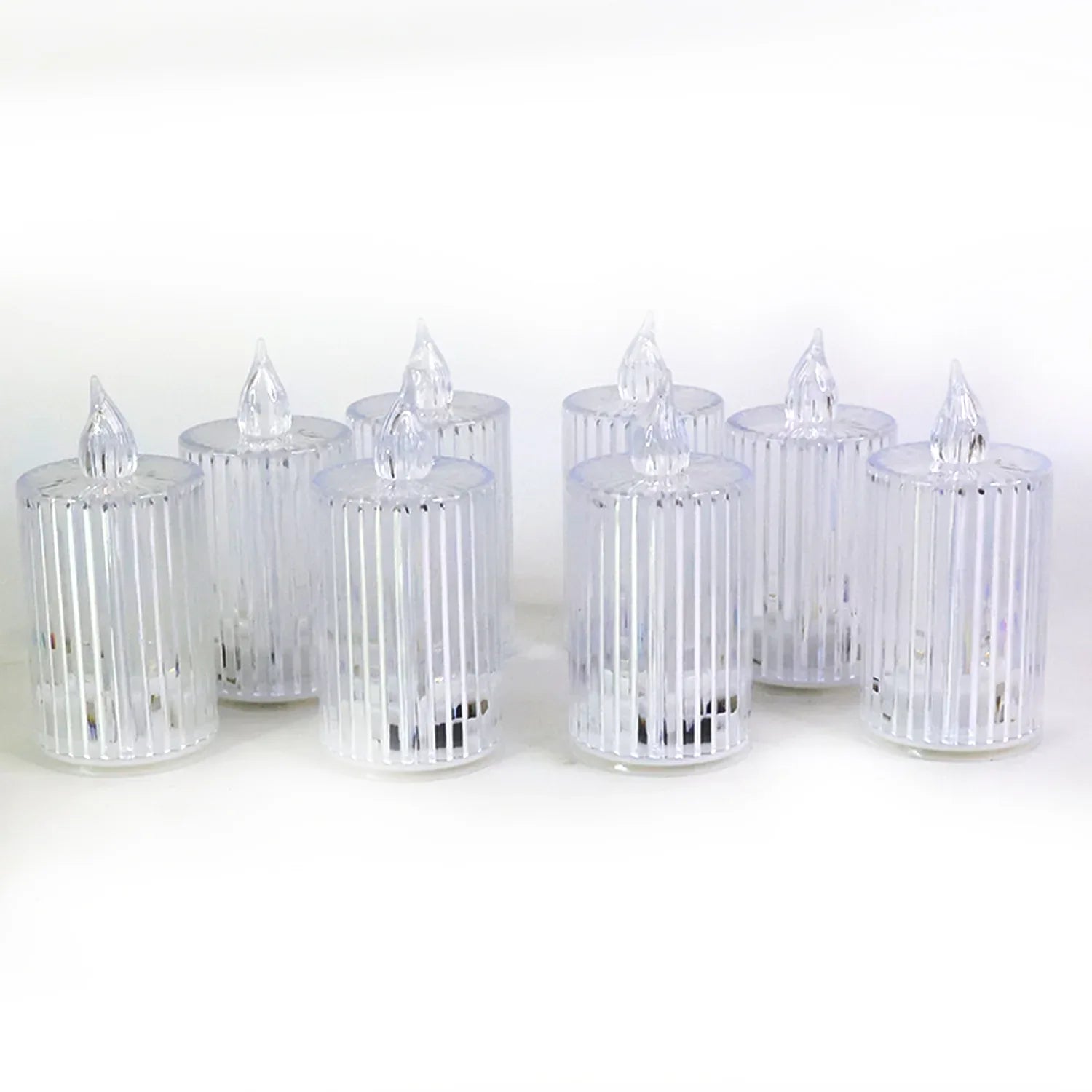 Premium Crystal Effect Led Flameless Candle Lights (8 Pc) - Zidbik