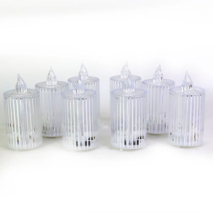 Premium Crystal Effect Led Flameless Candle Lights (8 Pc) - Zidbik