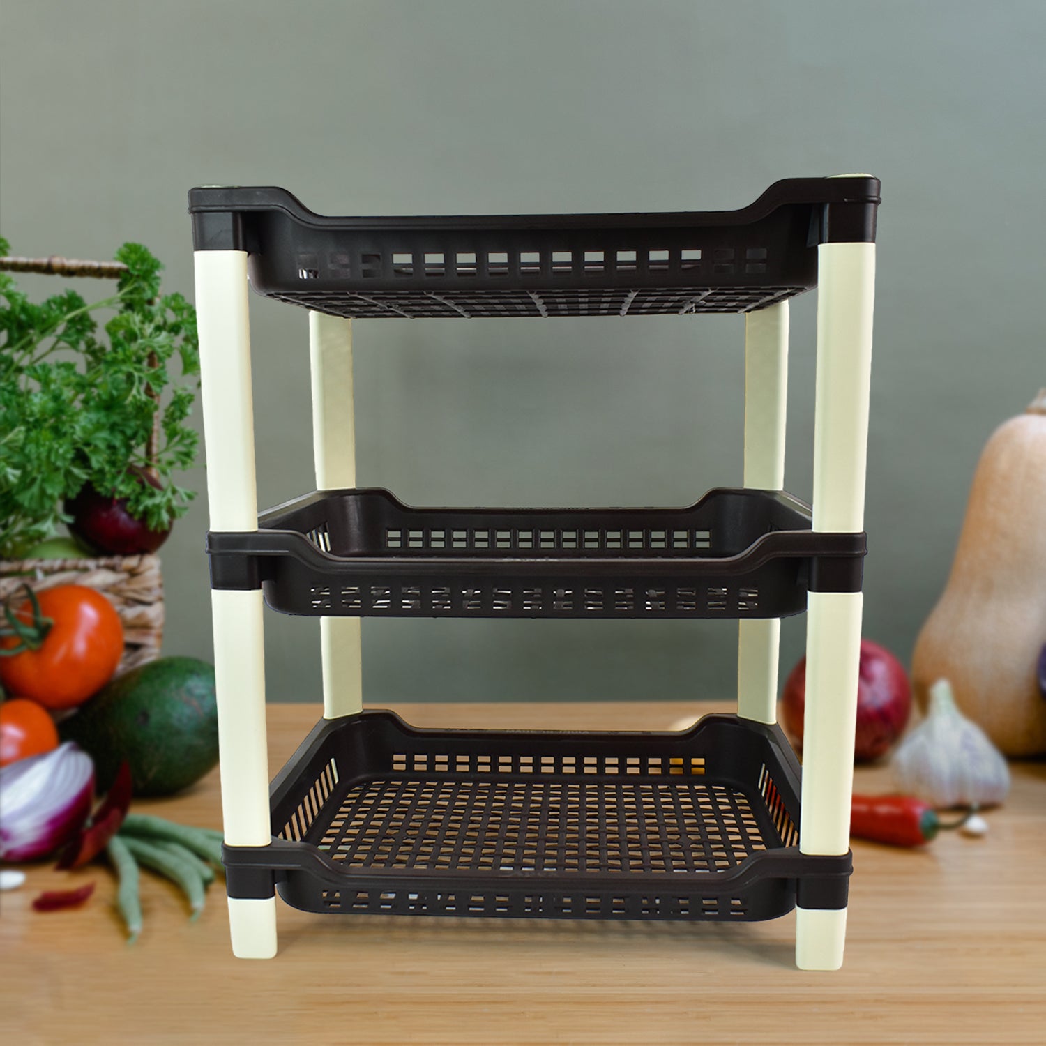 Apex Big Multi Use Plastic Storage Rack  3-tier (1 Pc) - Zidbik