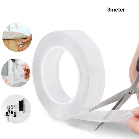 882 Double Sided Nano Adhesive Tape 3 Meter Washable Traceless Nano Gel Tape Multipurpose - Zidbik