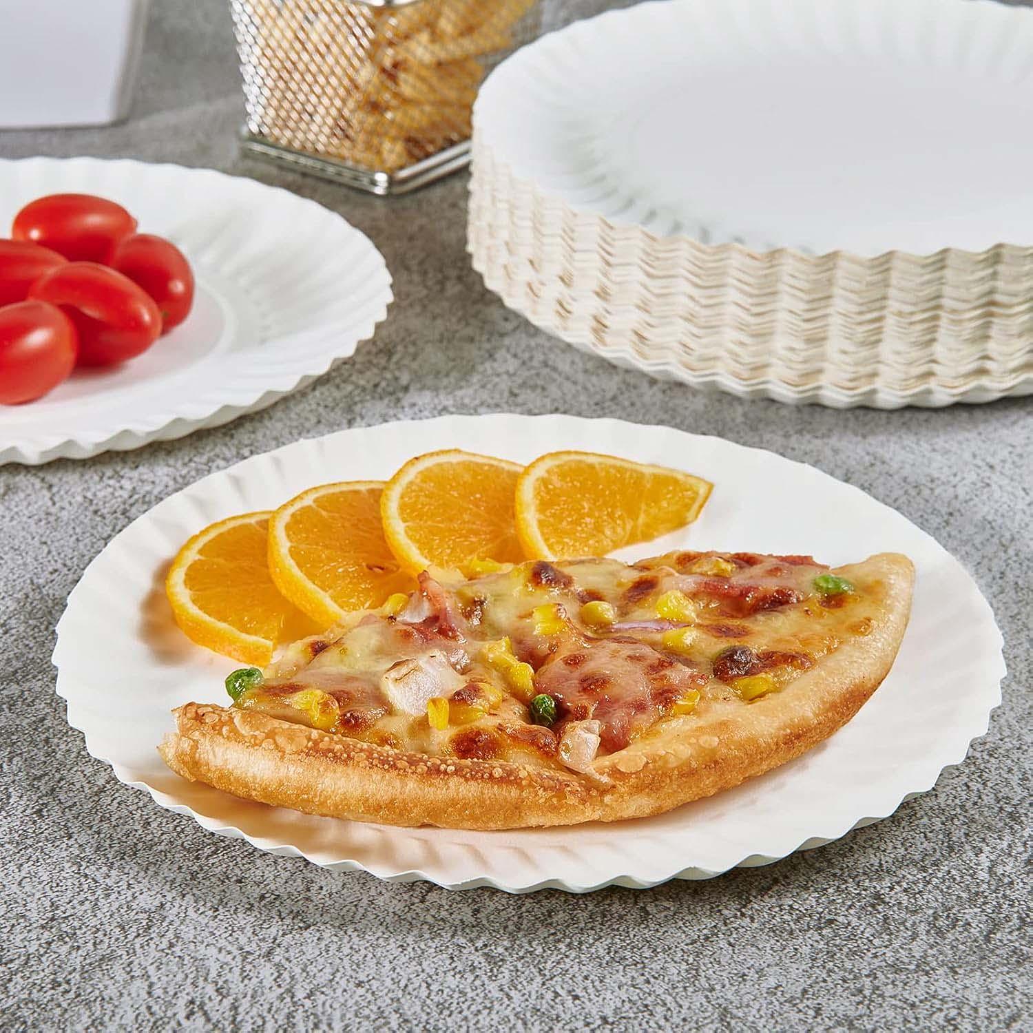 Freshee 7 Inch Round Compostable Paper Plate - 25 Pcs Pack - Zidbik