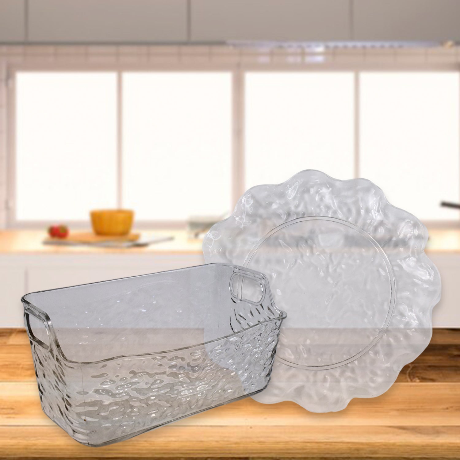 9 In 1 Plastic Bowl With Serving Tray  Plates Set - Zidbik