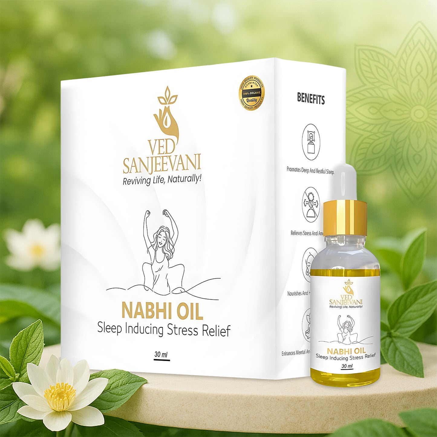 Ved Sanjeevani Nabhi Oil Sleep Inducing Stress Relief (30ml  1 Pc) - Zidbik