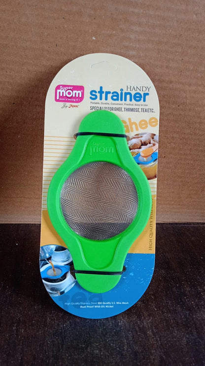 Stainless Steel Mesh Strainer With Dual Handle Plastic Frame (1 Pc) - Zidbik