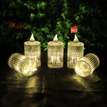 Premium Crystal Effect Led Flameless Candle Lights (8 Pc) - Zidbik