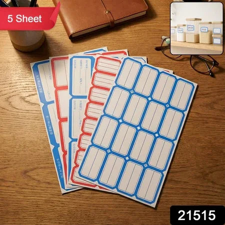 Multipurpose Writable Label Stickers (5 Sheets Set) - Zidbik