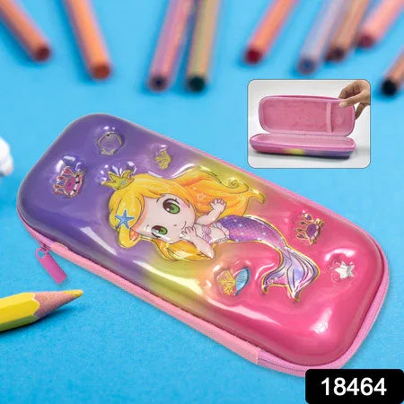 3d Cartoon Zipper Compass Box Pencil Box (1 Pc) - Zidbik