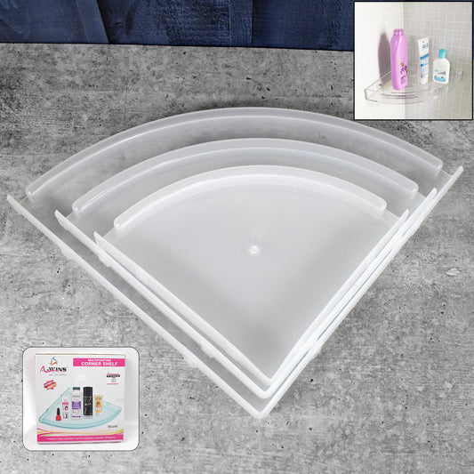 Bathroom Plastic Corner Shelf Rack Set For Wall Number Of Shelves (3 Pcs Set) - Zidbik