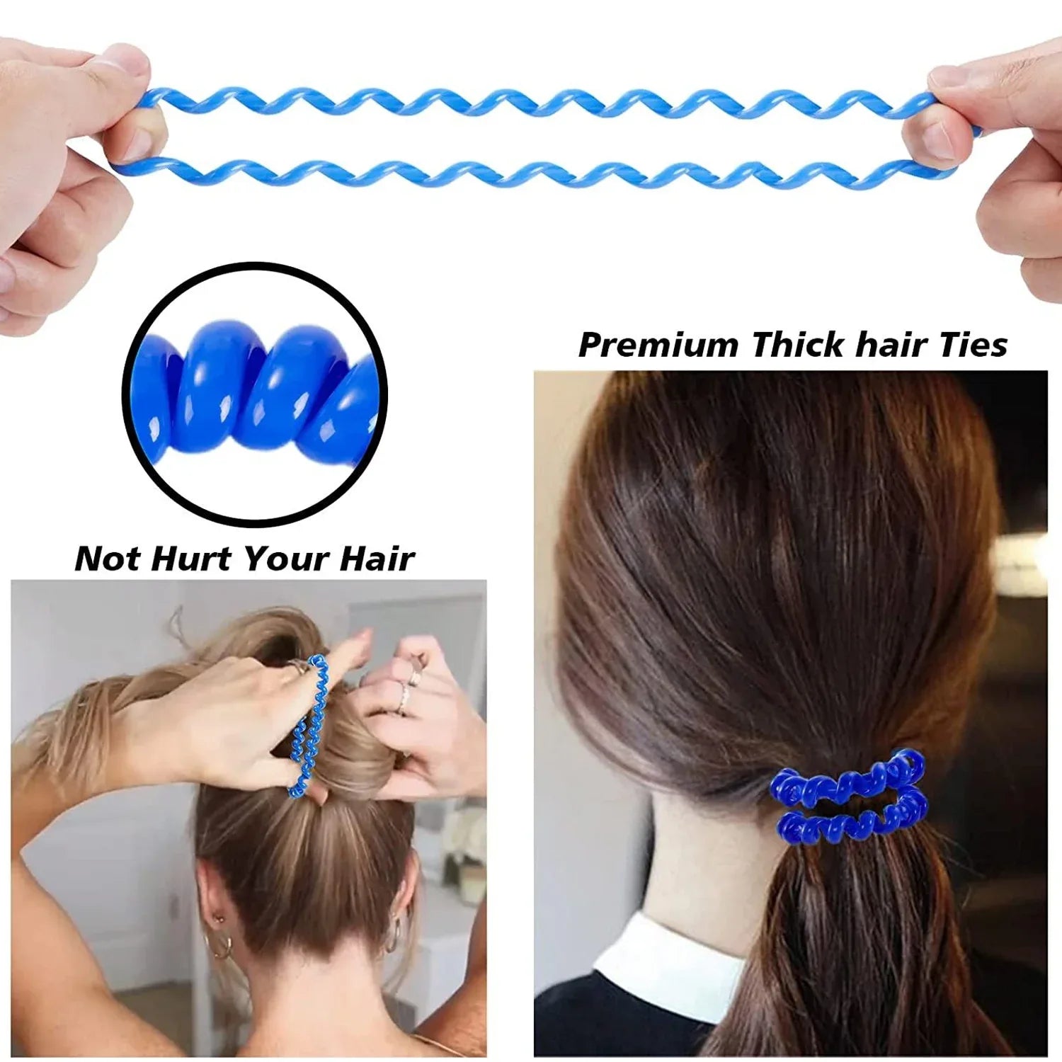 Telephone Wire Hair Bands Pack Of 2 Pc Multicolour) - Zidbik