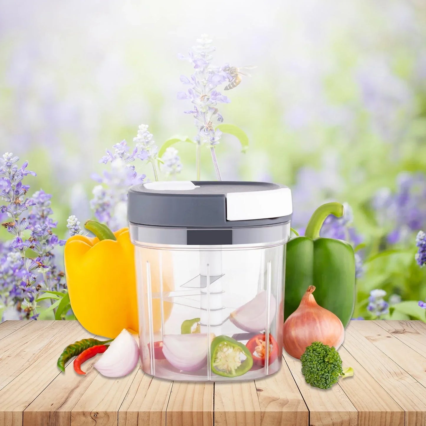 2670 2 In 1 Handy Chopper And Slicer Used Widely For Chopping And Slicing Of Fruits Vegetables Cheese Etc. Including All Kitchen Purposes. - Zidbik