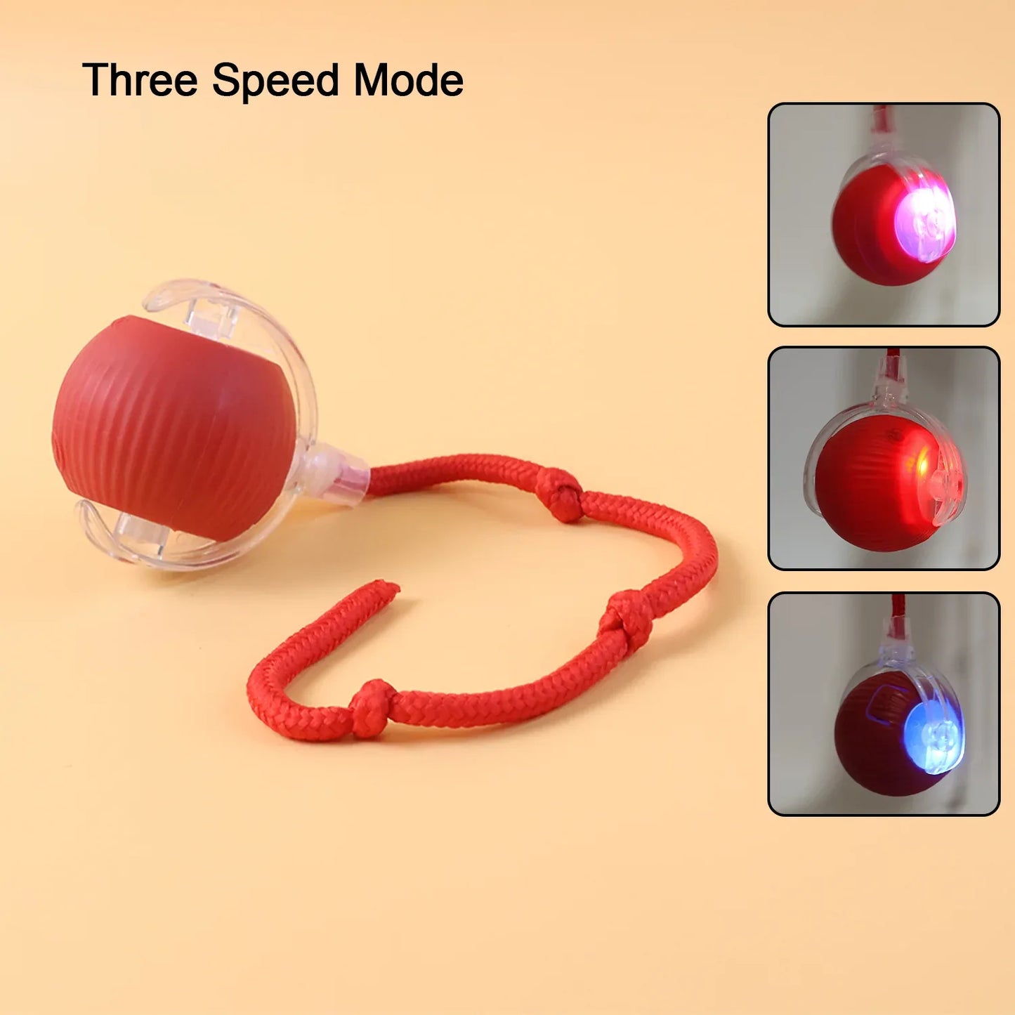 Rechargeable Interactive Cat Toy Ball With Detachable Braided Tail And Led Light (1 Pc) - Zidbik