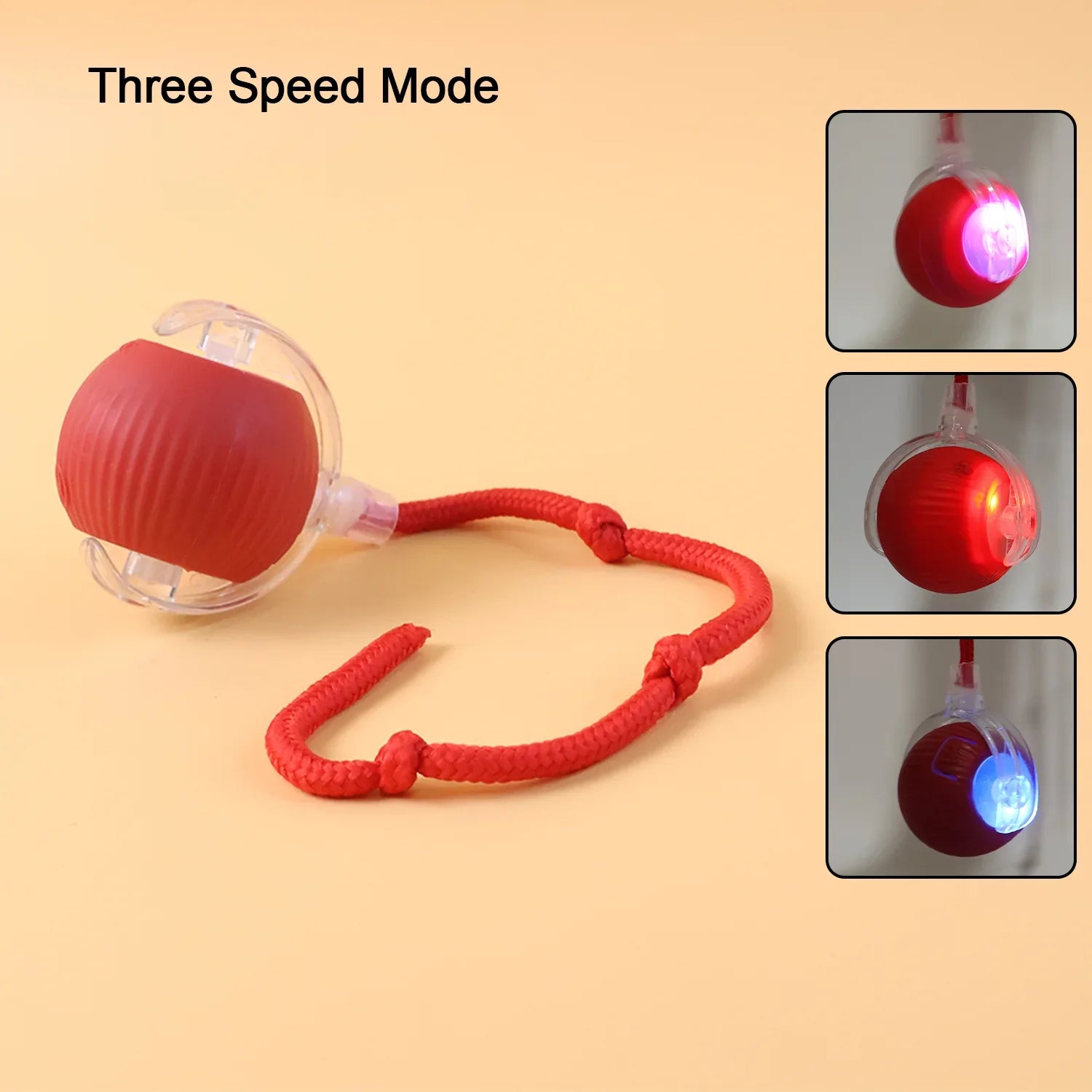 Rechargeable Interactive Cat Toy Ball With Detachable Braided Tail And Led Light (1 Pc) - Zidbik