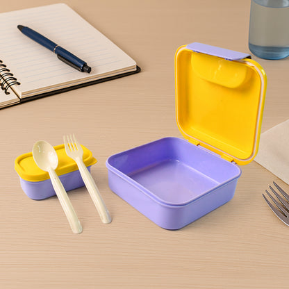 Kids Lunch Box Set With Small Inner Container Spoon  Fork (1 Pc) - Zidbik