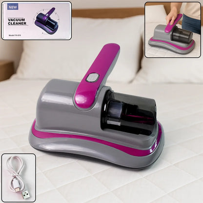 0227 Powerful Suction Portable Handheld Vacuum Cleaner - Low Noise Vacuum Cleaner For Bed - Cordless Vacuum Cleaner For Car Seat Crevices Pillows Mattresses Sofas Wireless Anti Dust And Mite Cleaner - Zidbik