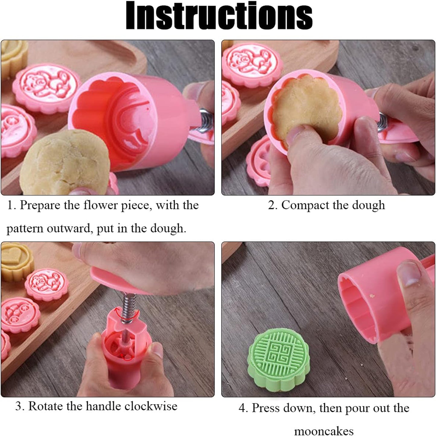 Multipurpose Cookie Biscuit Stamp Mold Set With Press Handle - Zidbik