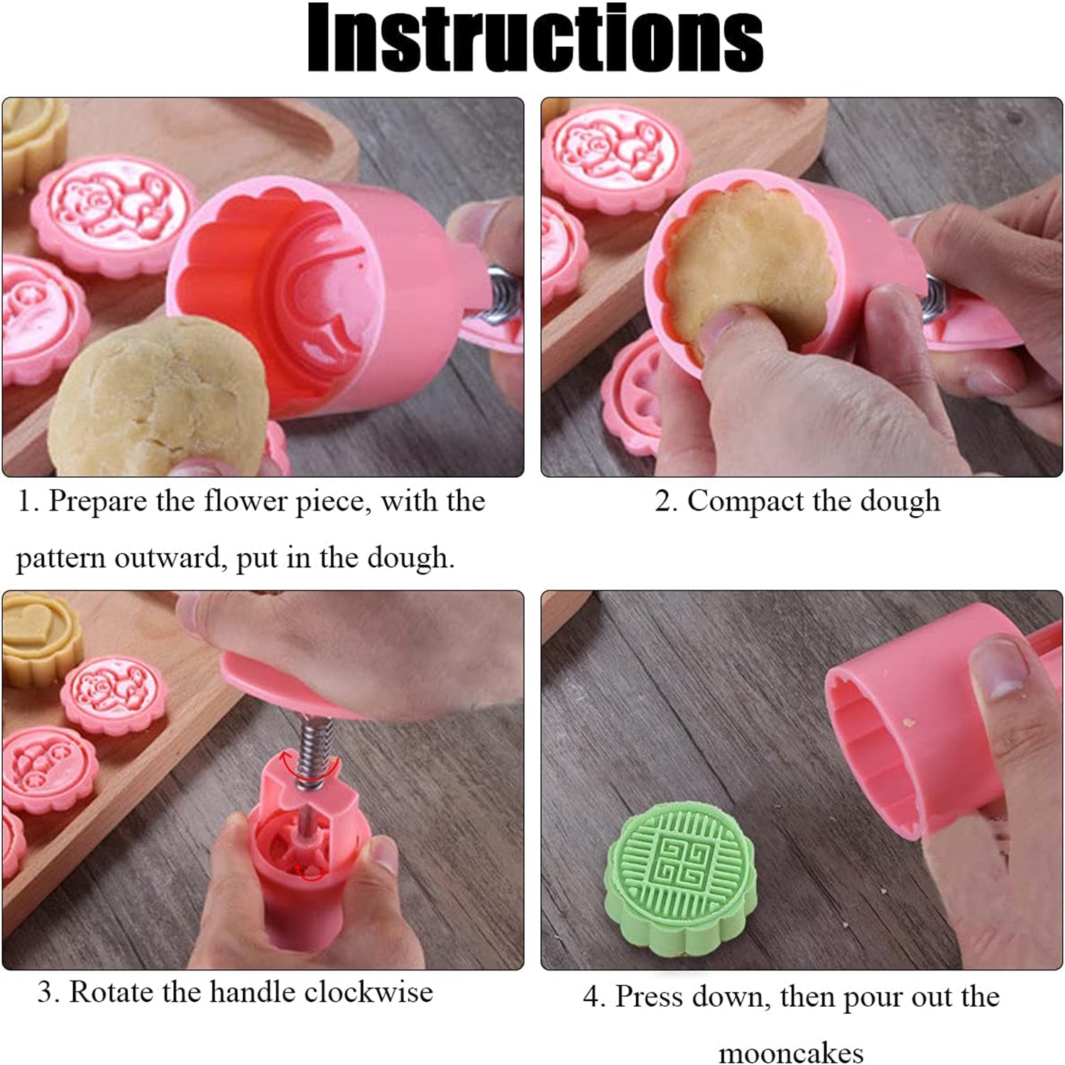 Multipurpose Cookie Biscuit Stamp Mold Set With Press Handle - Zidbik