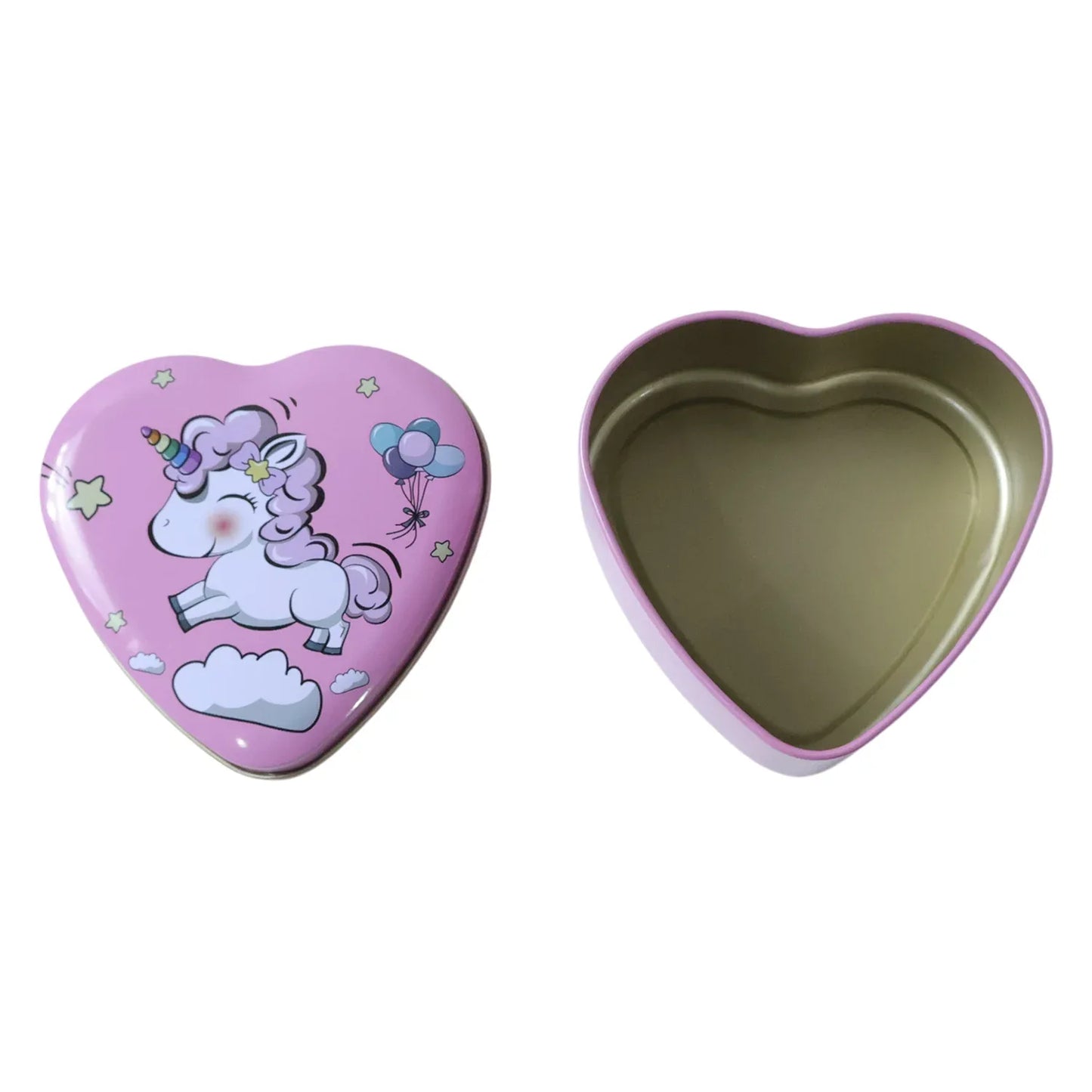 Heart Shaped Unicorn Printed Multipurpose Storage Box (1 Pc) - Zidbik