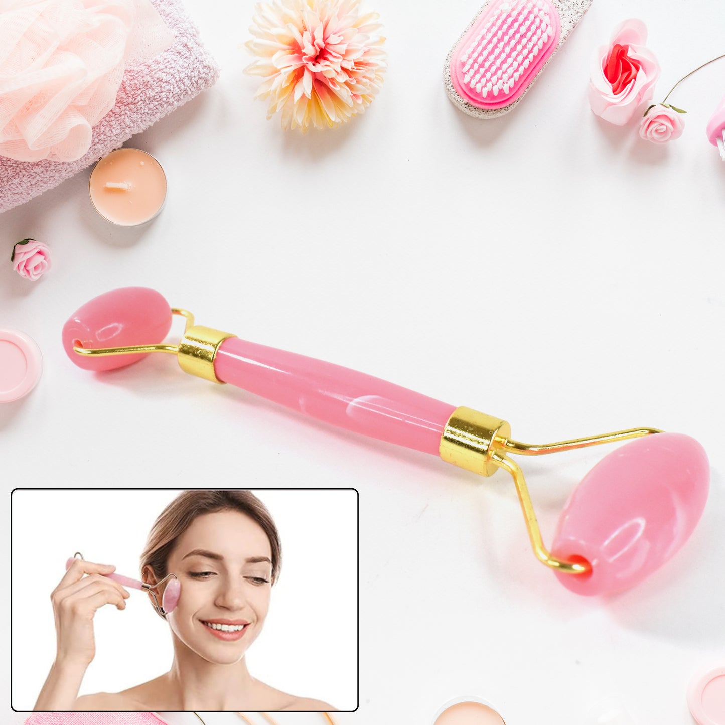 Double Ended Smooth Facial Massage Rollers (1 Pc  Mix Color) - Zidbik