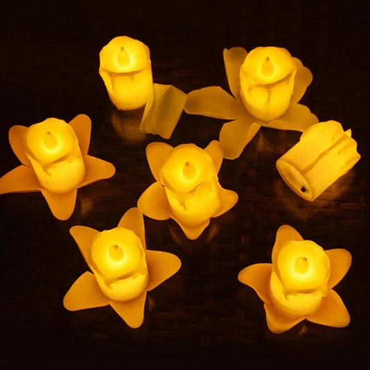 6552 Multicolor Flameless Melted Design Candles For Decoration (Set Of 24pc) - Zidbik