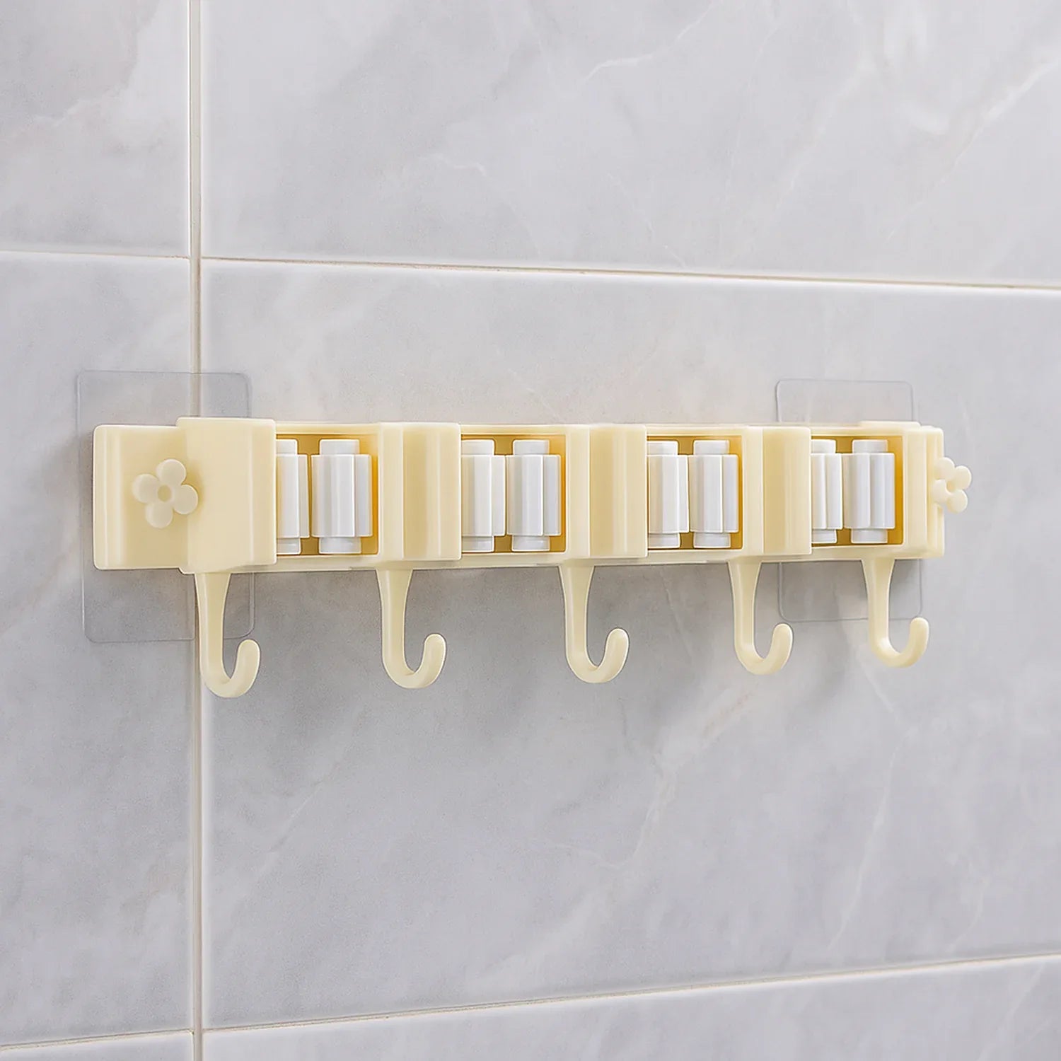 Self-adhesive Wall-mount Broom Mop Holder Rack - Zidbik