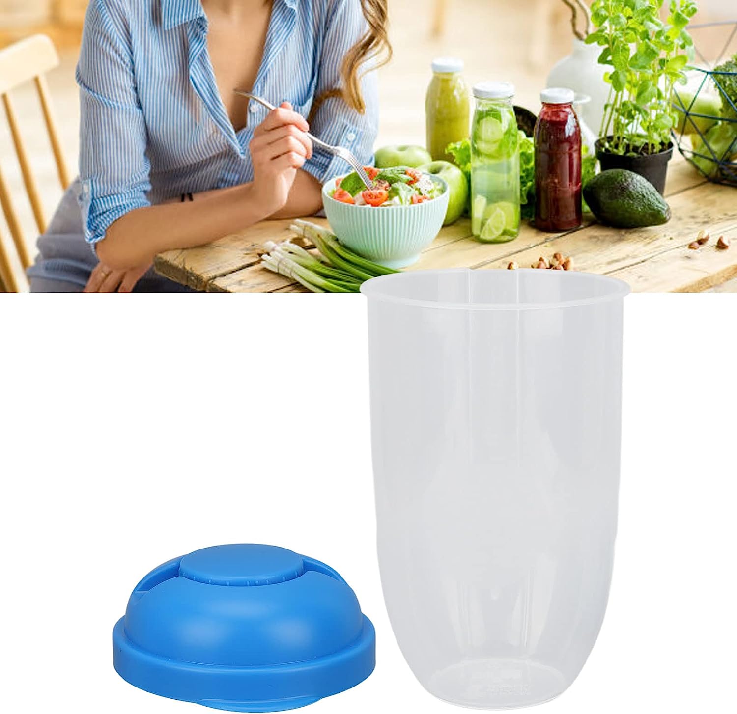 2545 Fruit And Vegetable Salad Cups Easy Clean Salad Mixing Cup For Business People For Business Travel (1pc) - Zidbik