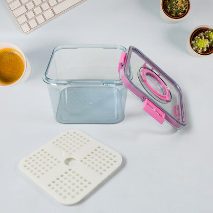 8262 High Quality Plastic Food Storage Container Clear Washable Refrigerator Food Box Food Container Fruit Box Container With Lid (1400 Ml) - Zidbik