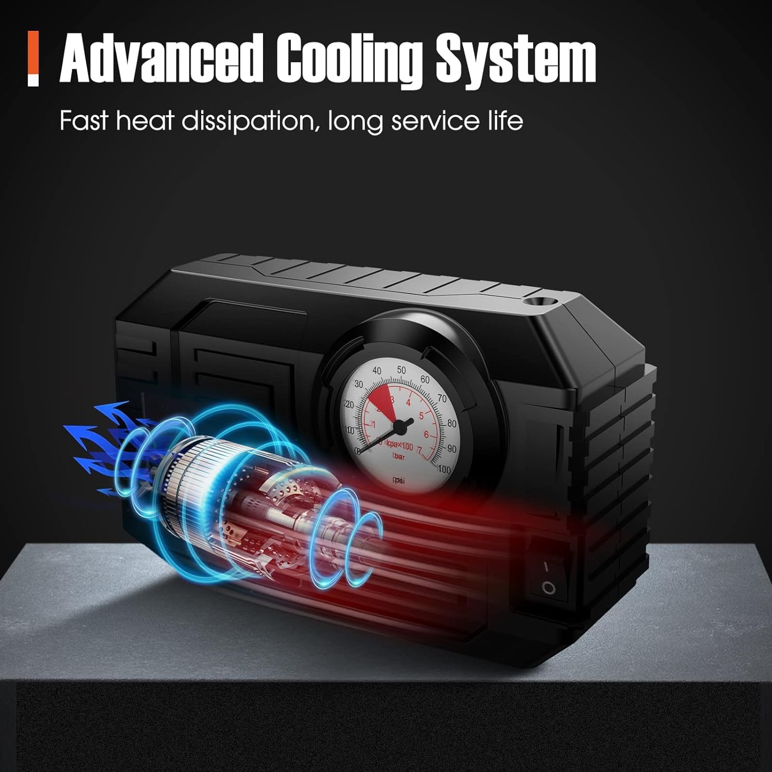 7586 Tire Inflator Portable Air Compressor 12v Small Air Pump For Car Tires Bicycle Balloons Cars Bike Bicycles And Other Inflatables With Led Light (12v) - Zidbik