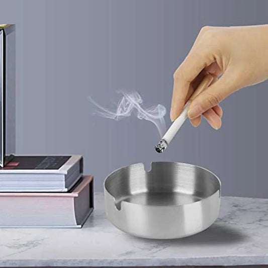 Round Tabletop Cigarette Ashtray With Multiple Rest Slots (1 Pc) - Zidbik