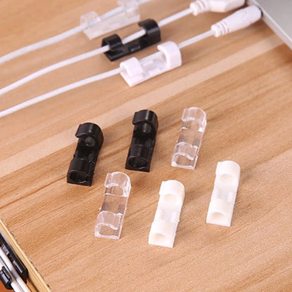 9502 Plastic Clips Stronger Adhesive Tape Cable Manager Wire Manager Wire Clamp Wire Clips For Cable Cable Organizer Cord Holder Cord Clips For Car Office And Home (20 Pcs Set) - Zidbik