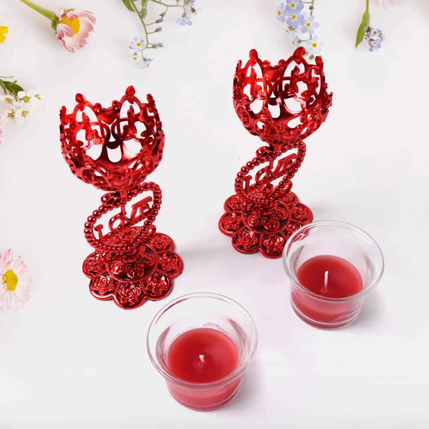 Tea Lights Holder Candle Stand (2 Pc Set) - Zidbik