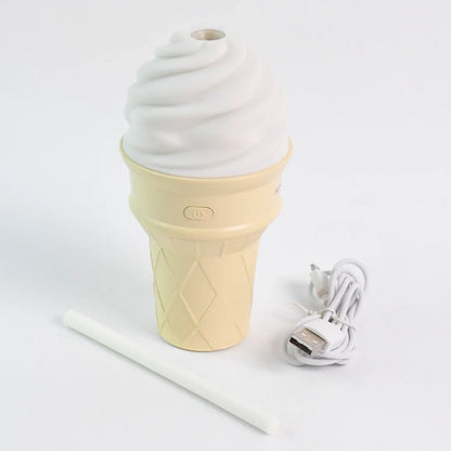 Ice Cream Cone Shape Air Freshener Humidifier (1pc Cream Color) - Zidbik