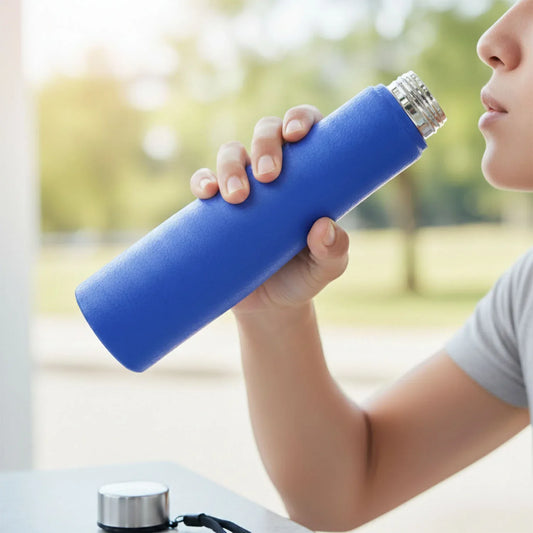 Classic Stainless Steel Water Bottle Blue Color (1000 Ml 1 Piece) - Zidbik