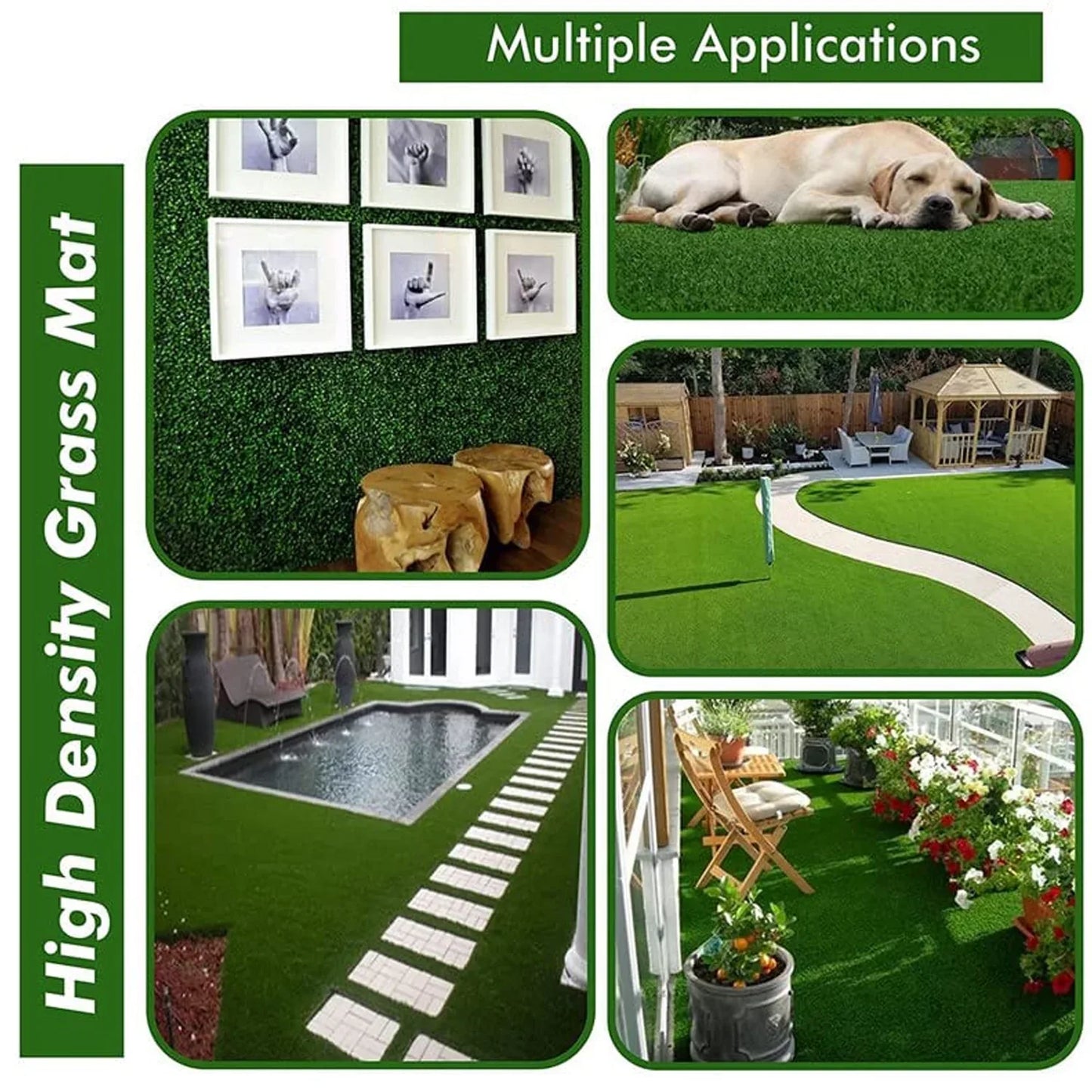 0612 Artificial Grass For Balcony Or Doormat Soft And Durable Plastic Turf Carpet 58x38cm - Zidbik