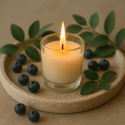 Inlief Blueberry Soy-blend Votive Candle Glass 50 Gm (1 Pc) - Zidbik