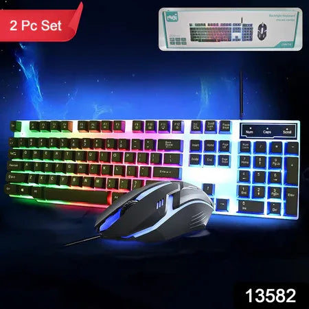 104 Key Colorful Lighting Keyboard Mouse Set (2 Pc Set) - Zidbik