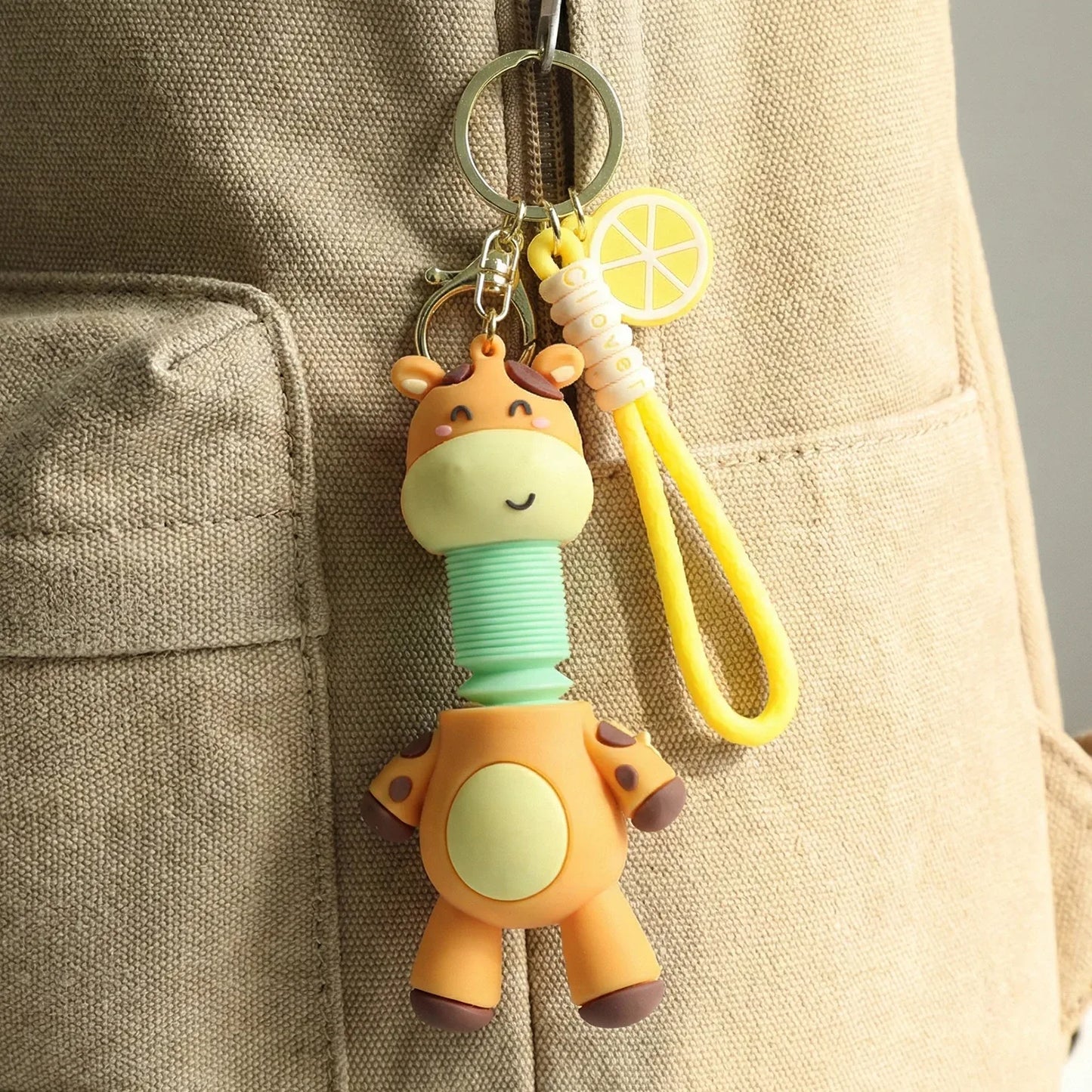 Cute Giraffe Cartoon Keychain (1 Pc) - Zidbik
