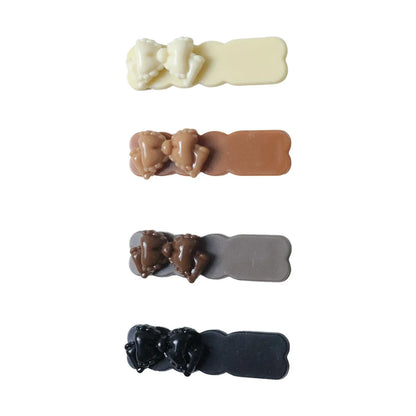 Elegant Bow Design Hair Clips Set (4 Pc) - Zidbik