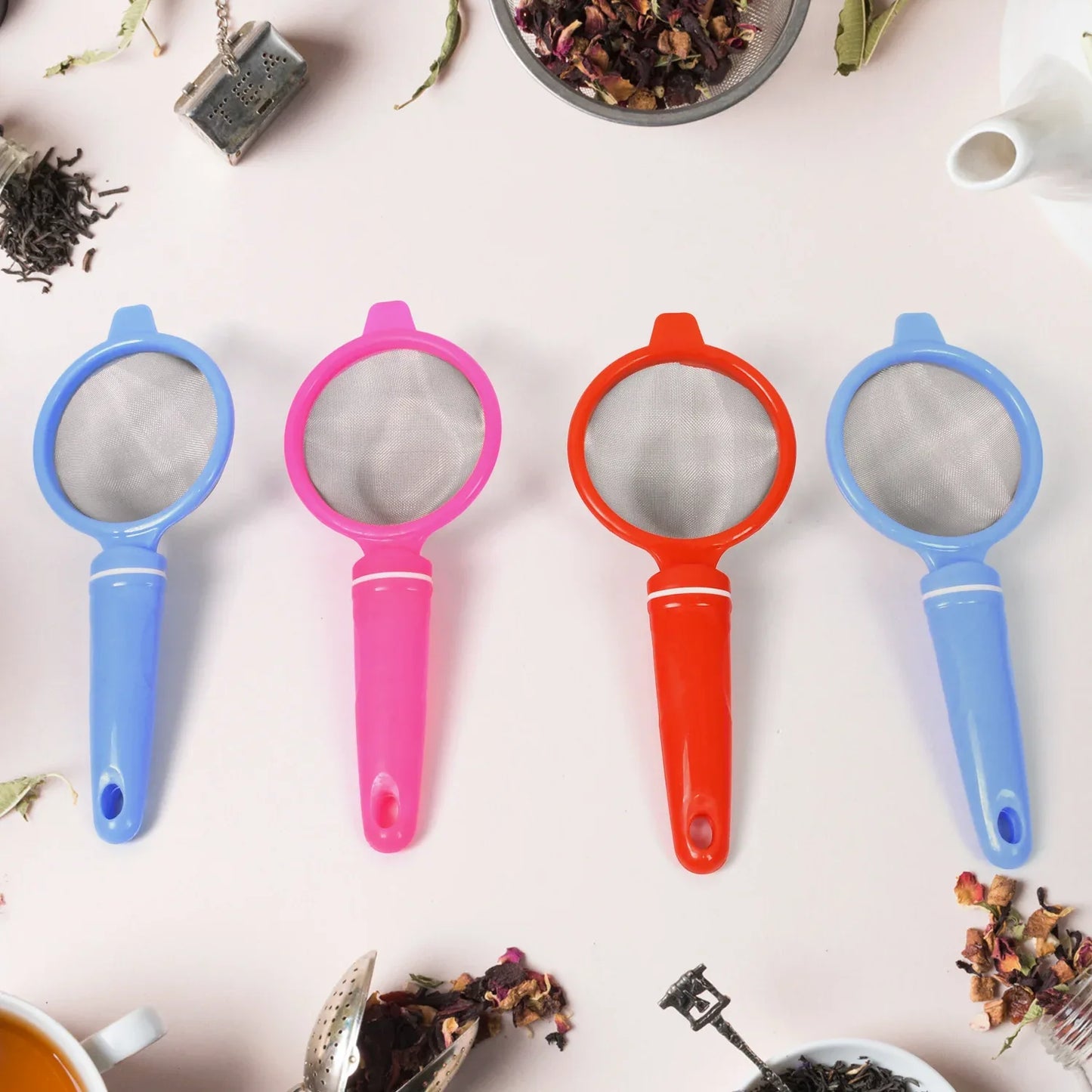 Plastic Multipurpose Tea And Coffee Strainer (Pack Of 12 Pcs) - Zidbik