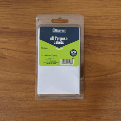 Premium All Purpose Adhesive White Labels (128 Labels) - Zidbik