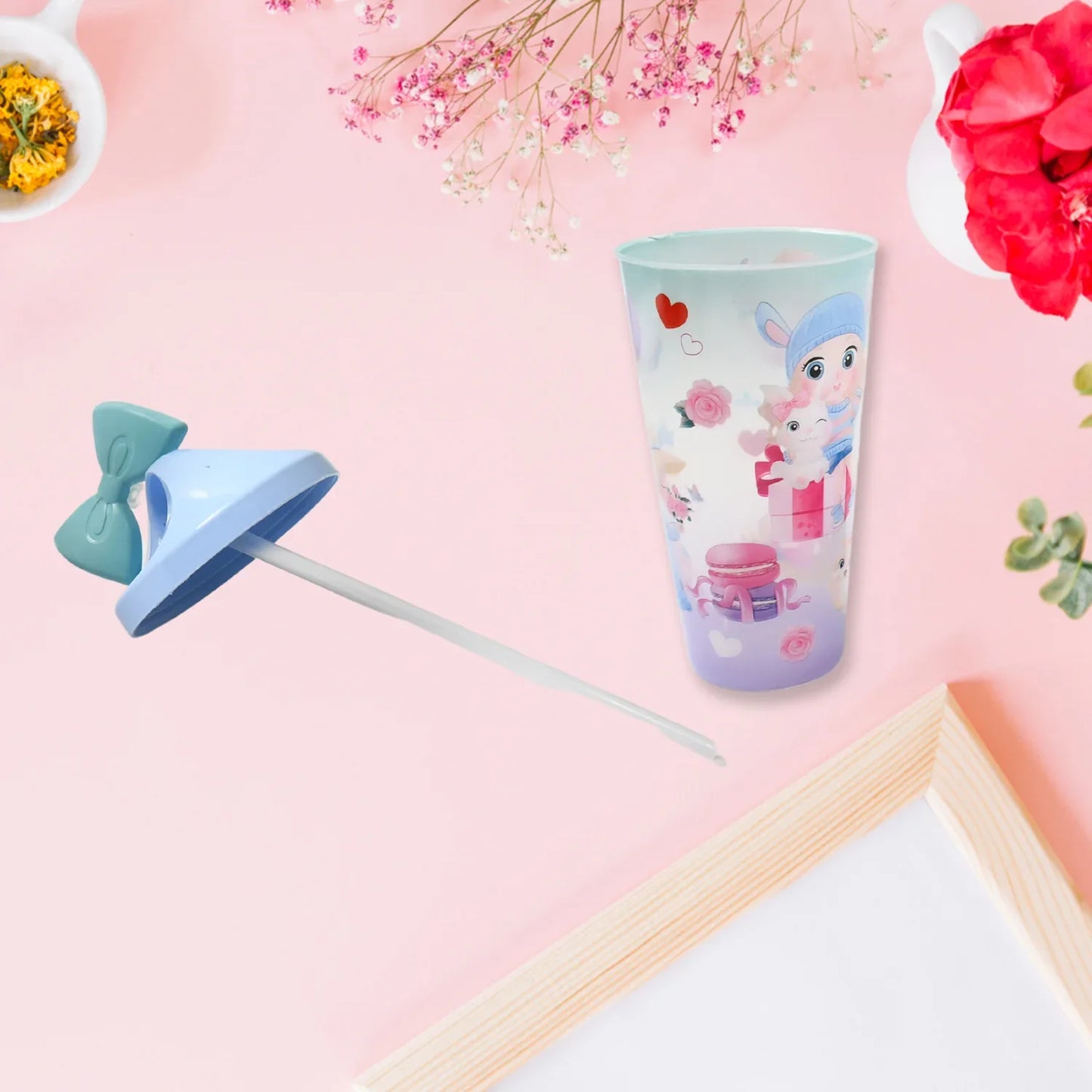 Unicorn Water Bottle With Straw Lid For Kids (Without Light) - Zidbik